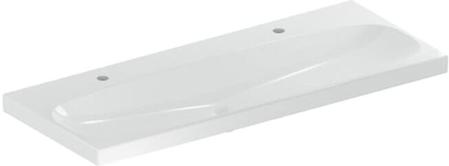 Geberit Lavabo Acanto 120x48,2 cm, sans trop-plein, mitigeur droite + gauche, blanc (501880005)