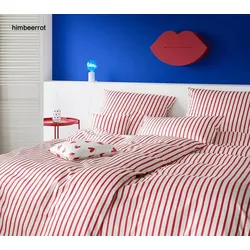 Elegante Bettwäsche Double - 135x200 cm + 80x80 cm	himbeerrot