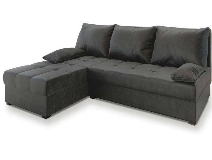 AKTION Dunkelgraues ausziehbares Ecksofa ZENA, beidseitig verwendbar II. Qualität