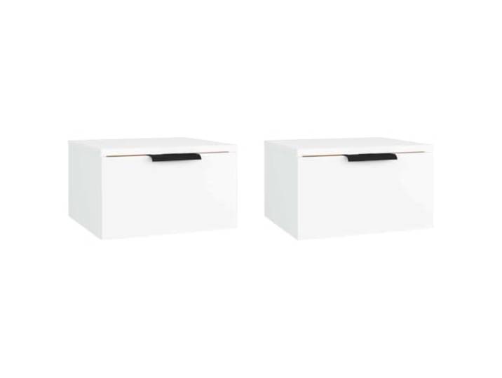 KDVXBCQJH Wand-Nachttisch 2er-Set Weiß, Hängeschrank 34x30x20 cm Platzsparende Hängeablage für Schlafzimmer und Flur schafft freie Bodenfläche sowie griffbereite Ordnung.