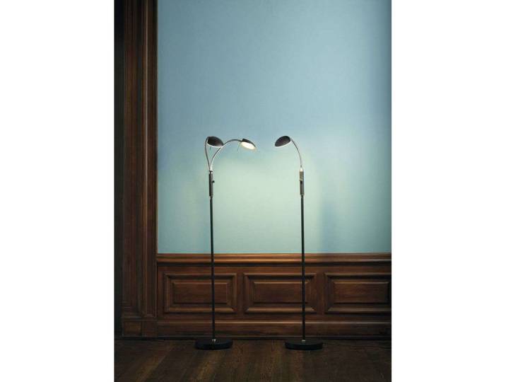 Vegas 2 Lampadaire Brushed Steel - Halo Design - Salon / séjour - Métal
