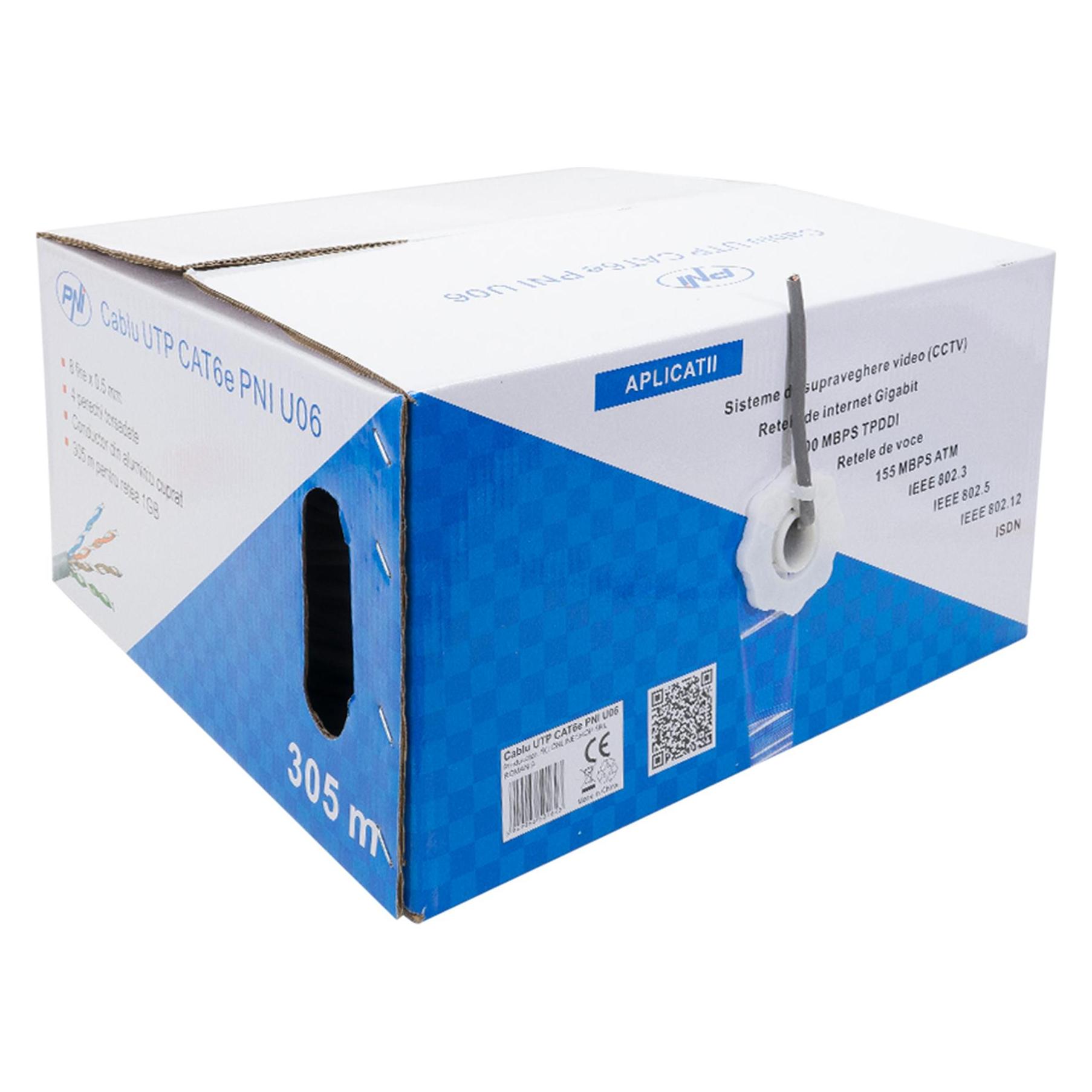 PNI UTP CAT6 U06-Kabel mit 4 verdrillten Adernpaaren 0,50 mm CCA, für Internet- und Überwachungssyst (Kabel) (41390042)