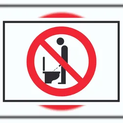 HB-Druck Bitte im Sitzen pinkeln Symbol Schild A4 (210x297mm)