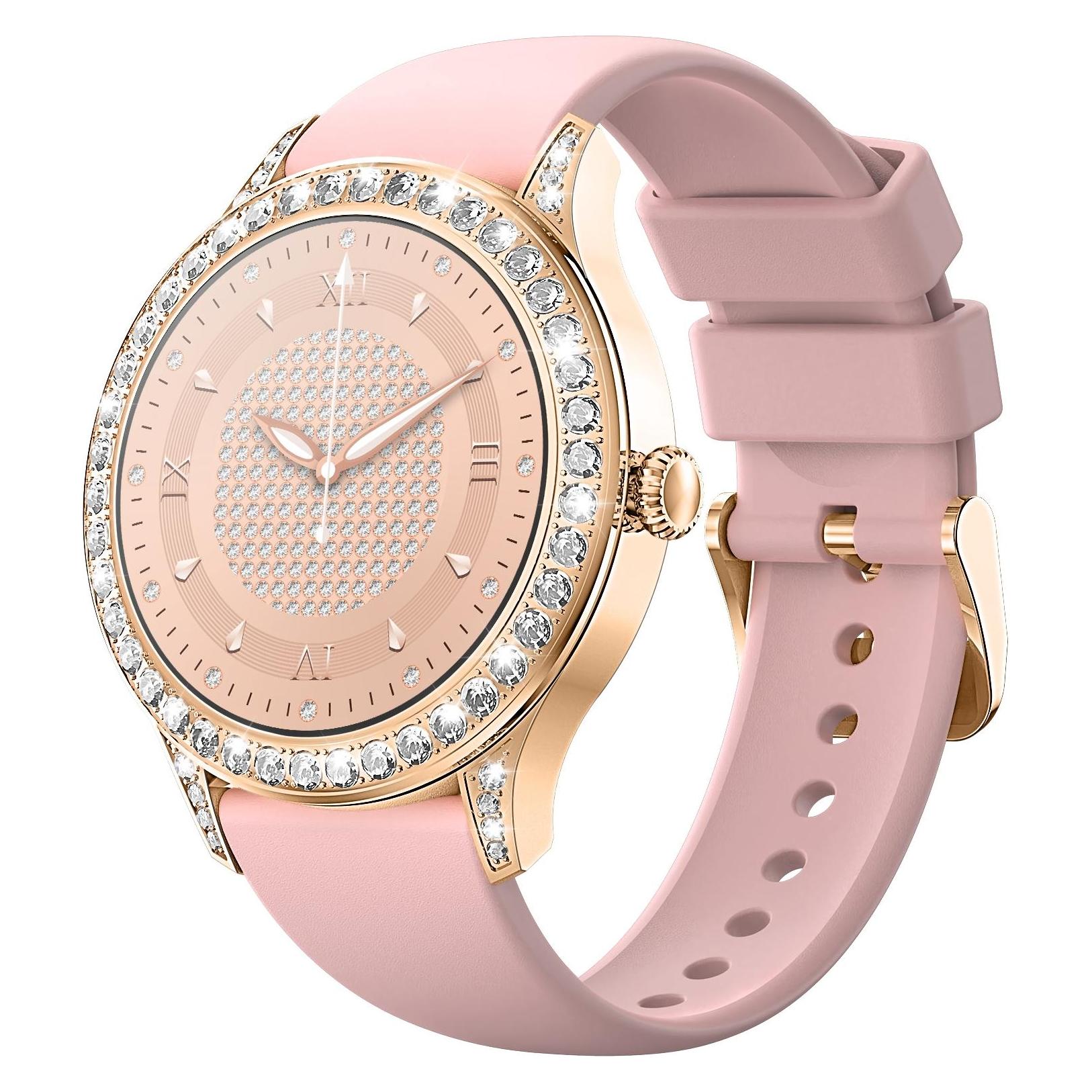 Giewont Veltori VT360-1 Damen-Smartwatch, rosa Silikonarmband (32.26 mm, Kunststoff, Pink, ohne SIM) (49749755)