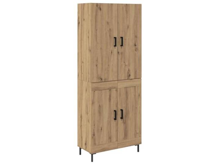 TEKGHUT Highboard Artisan-Eiche 69,5 x 34 x 180 cm Holzwerkstoff Matte Oberfläche, D-Zugriffe, Flügeltüren, Wandbefestigung inklusive, Holzwerkstoff, Wohn- und Essbereich