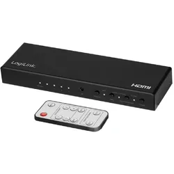 LogiLink HDMI-Switch 4x1-Port 4K/60 Hz HDCP HDR ARC Audio-Extract RC