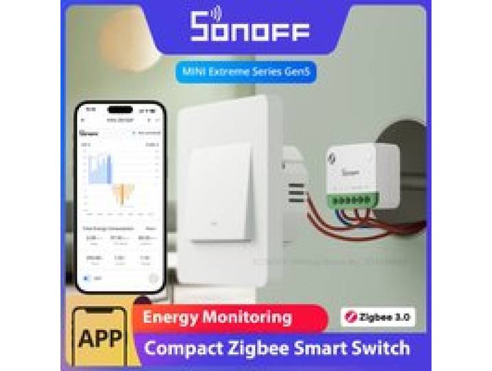 SONOFF MINI-ZB1GSP MINI ONE PM Zigbee Slimme Schakelaar 16A Max Energie- & Elektriciteitsrekening Tracking Belasting Apple Home Via Matter Bridge