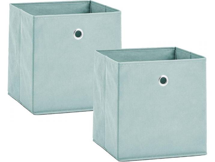 Aufbewahrungsbox ZELLER PRESENT, grün, B:28cm H:28cm T:28cm, Vlies, Aufbewahrungsboxen, Aufbewahrungsbox, faltbar und schnell verstaut