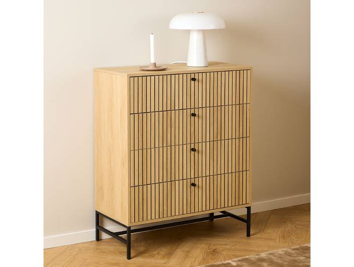 Commode Edmo 100cm Beige/Marron