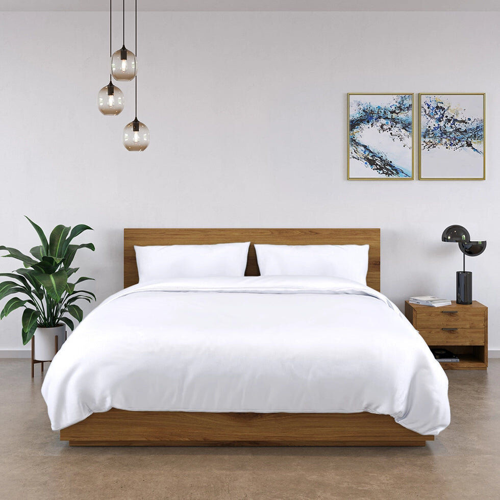 Panda 100% Rayon From Bamboo Sheets Bedding Set White King Duvet Cover + 3 Additional Pieces