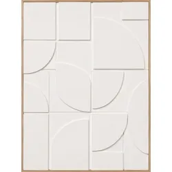 EUROART Wandbild 90 x 120 cm Monochrome White II Naturfaser Weiß