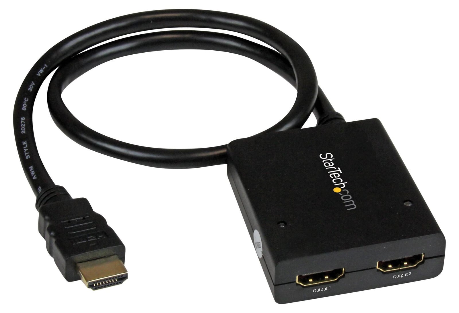 StarTech.com HDMI-splitser met 2 poorten, 4K @ 30 Hz, 1x2 HDMI-verdeler voor desktop, ST121SHD50