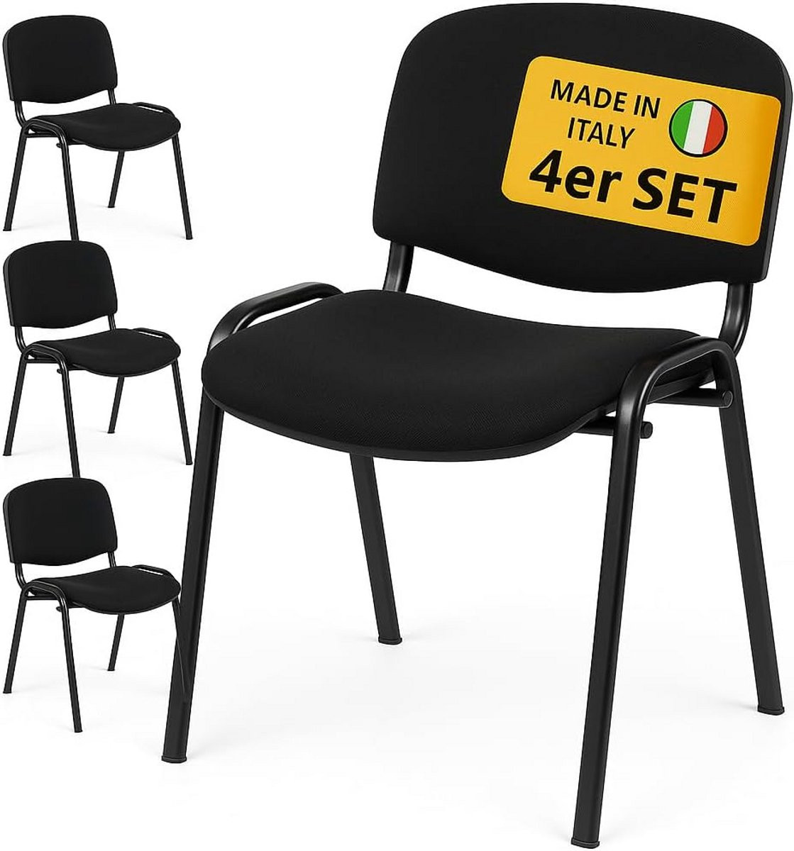 4-delige set stapelbare bezoekersstoelen voor kantoor en home office
