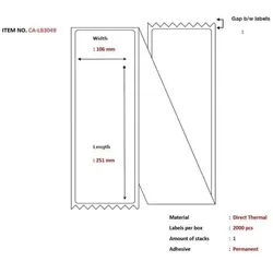 Capture, Etiketten, Label 106x251, Core Fanfold.