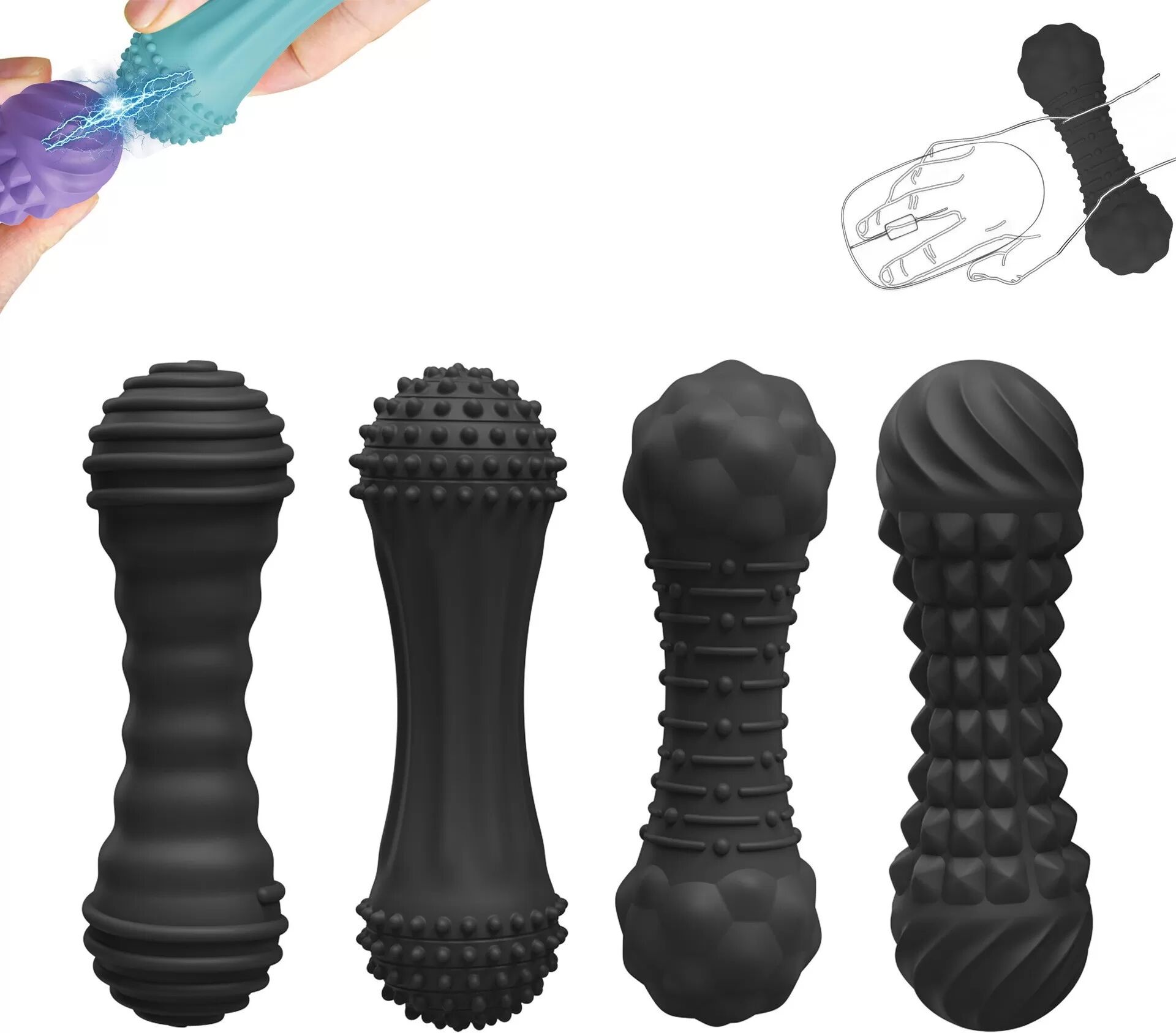INF 4er-Set Büro Maus Handgelenkstütze - Ergonomische Silikon Massage Handgelenkauflage