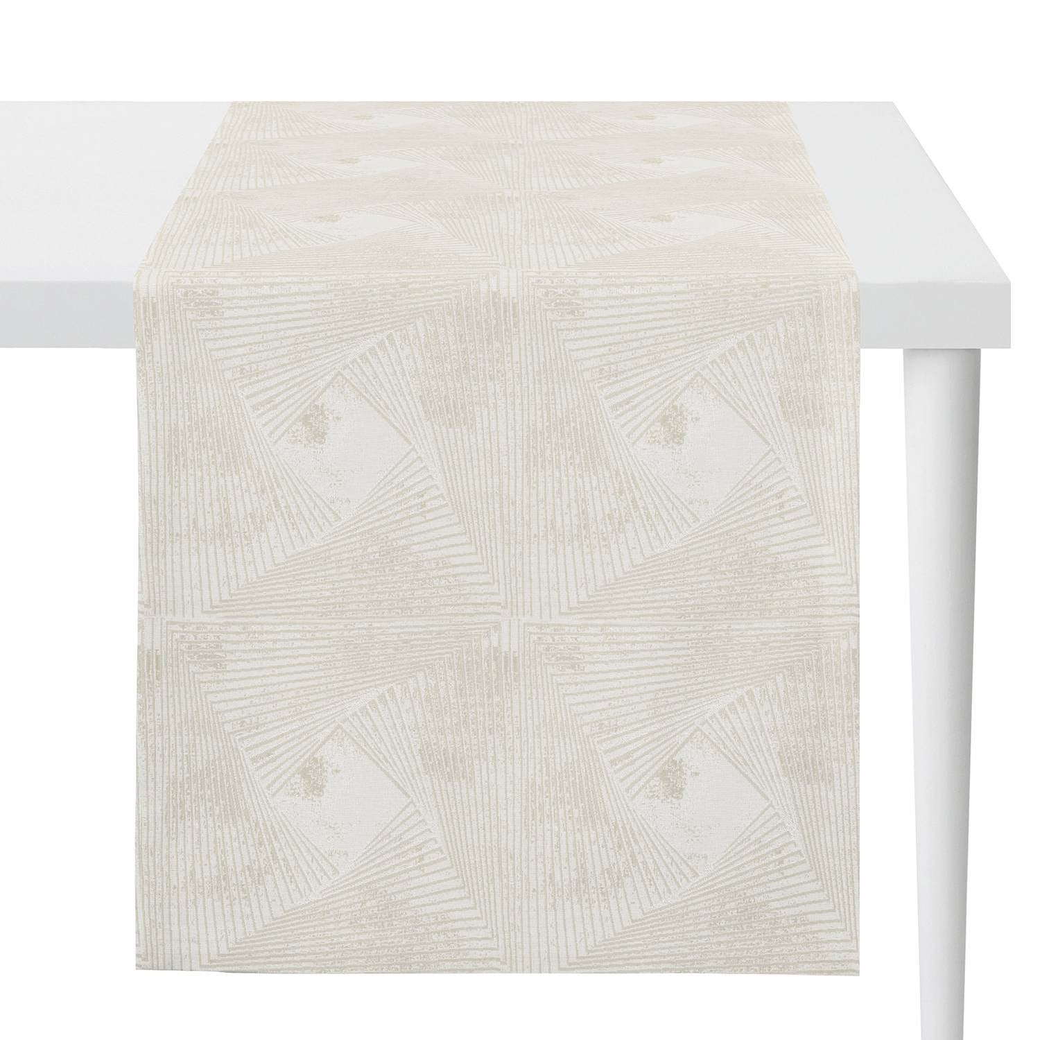 home24 Tafelloper 1307 beige/crèmekleurig met grafisch patroon B/D/H: 135 x 43 x 0 cm