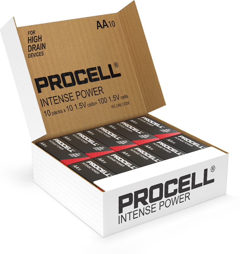 Duracell Procell Intense Power AA LR6 PX1500 Batteries   Box of 100