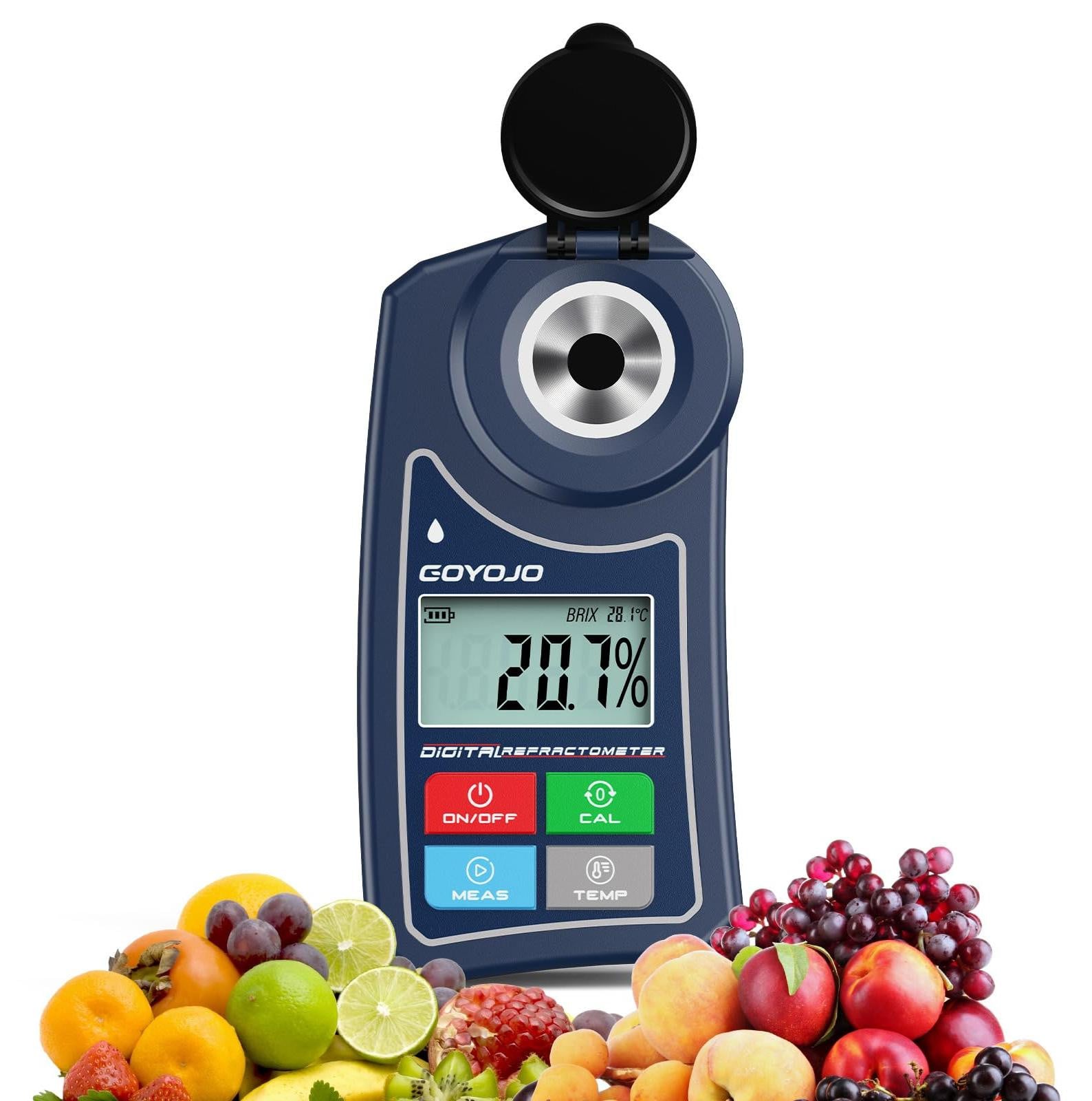 Dripio Digitale Brix-refractometer met automatische temperatuurcompensatie (ATC), meetbereik 0,0–55,0 % Brix