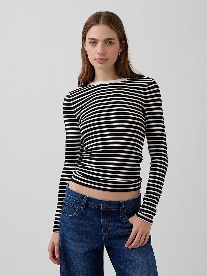 GAP Longsleeve in Schwarz/ Sand - XL