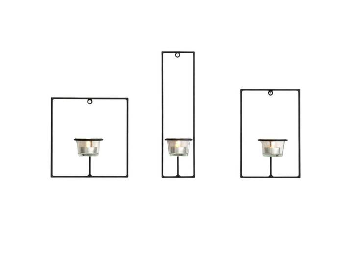 DanDiBo Wandteelichthalter 3-teilig Metall Schwarz 18–28 cm, 28 cm, Dekoration, Kerzen & Kerzenhalter, Teelichthalter