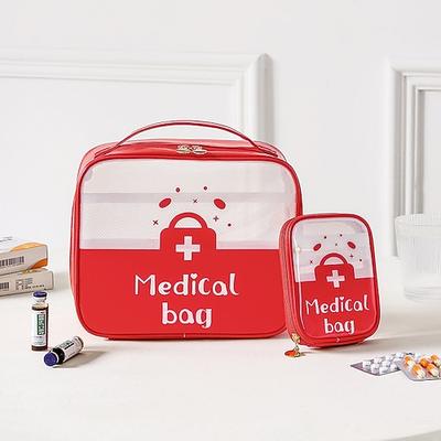 Medikamenten-Aufbewahrungsbox-Set, tragbares kompaktes Erste-Hilfe-Set für unterwegs, medizinische Organizer-Tasche für Medikamente Essentials, kleine Notfalltasche für unterwegs
