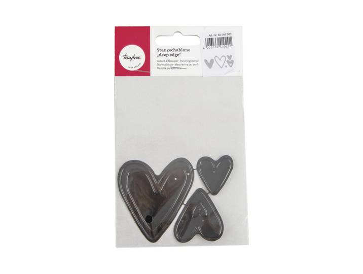 Stanzschabl. Set ( deep edge ): Hearts , 1,1-5,5 x 1,2-6cm, SB-Btl 3Stück
