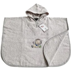 Ross Walk Frottier Kinderprogramm Löwe silbergrau Poncho 50x70 cm - grau