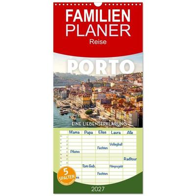 Familienplaner 2027 - Porto - Eine Liebeserklärung mit 5 Spalten (Wandkalender, 21 x 45 cm) CALVENDO