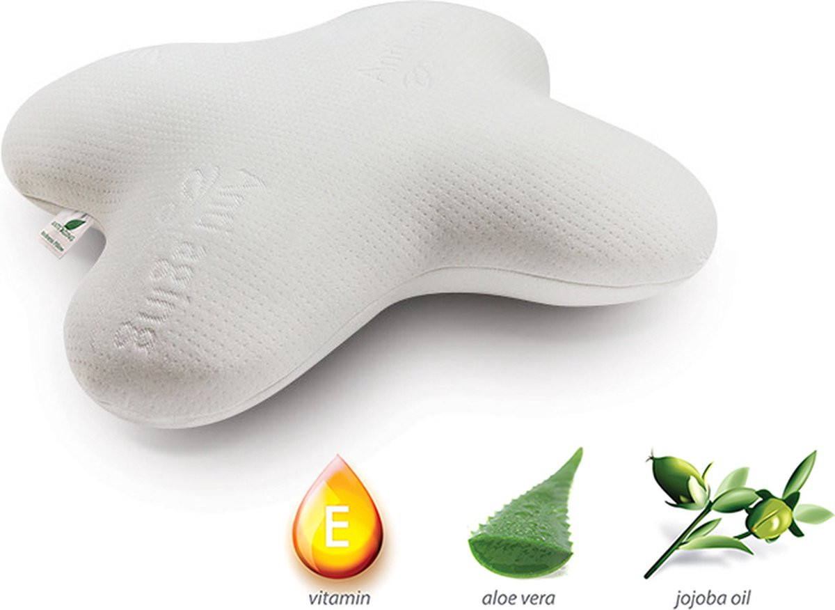 Smartsleepers Vlinder kussen Anti-Aging van memoryfoam voor vermindering van nekklachten