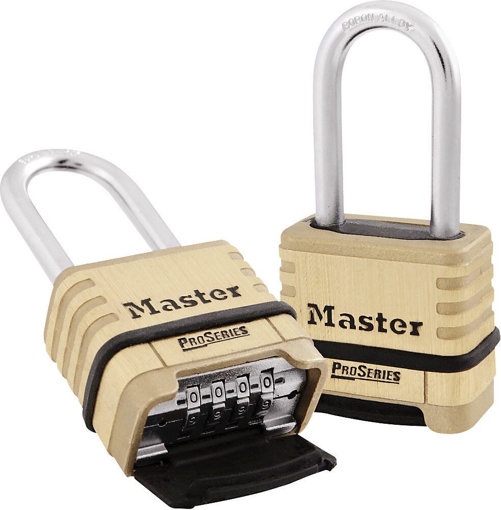 Vorhängeschloss, Messing, mit Zahlenkombination, VE 4 Stk, 10 mm Bügel Masterlock