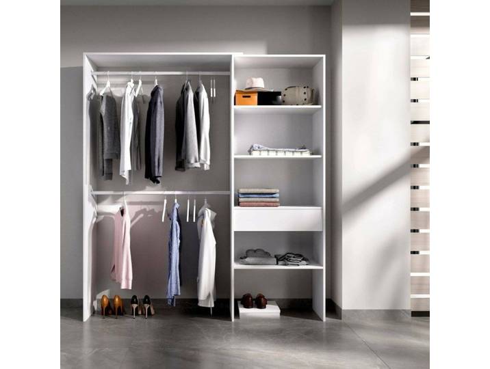 Grande Garde-robe Dgarut - Dmora - Melaminè - Blanc 160x40h187 cm