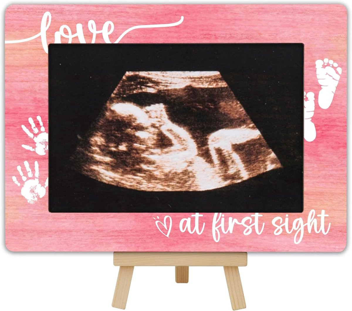 Baby Echografie Fotolijst van Natuurlijk Hout voor 4x6 Foto's
