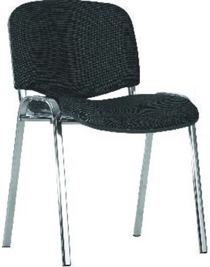 ISO Chaise visiteur chromée/bleue ; E/D/E (ISO CR EF078)