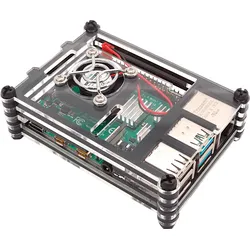 RPI CASE STACKBT - Gehäuse für Raspberry Pi 4 mit Lüfter, stackable, transparent /