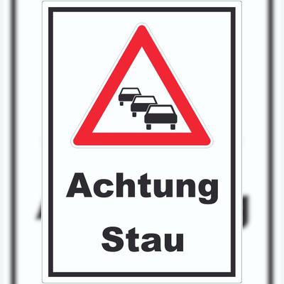 HB-Druck Aufkleber Achtung Stau A5 (148x210mm)