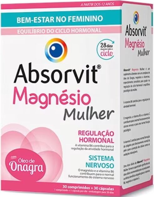 Absorvit Magnésio Mulher 30 comprimidos + 30 cápsulas
