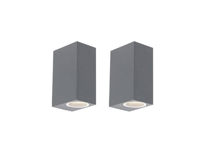 Lot de 2 appliques murales modernes gris foncé 2 lumières IP44 -