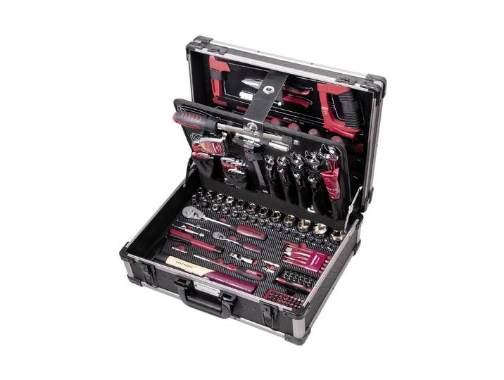Werkzeugset KRAFTWERK 3948 Aluminium , bunt (silberfarben, schwarz, rot), Werkzeugsets, Werkzeugset