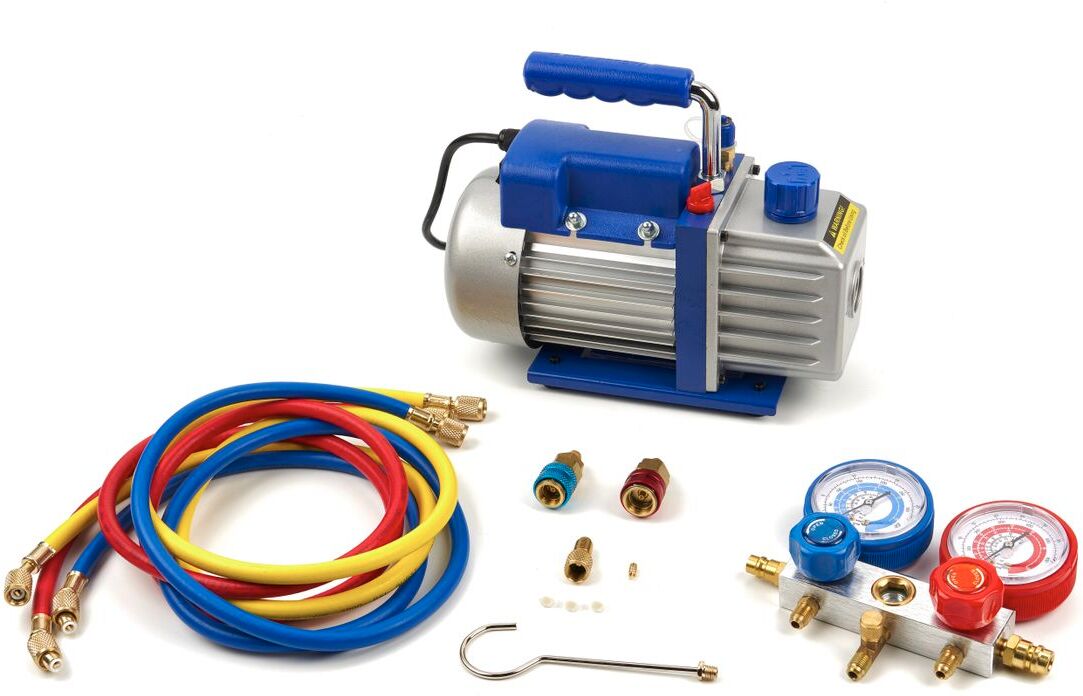 HBM Vakuumpumpe 1-stufig mit 2 Mehrfachmanometerset 60 Liter pro Minute