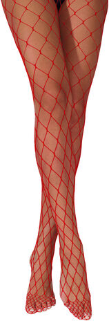 Netzstrumpfhose, grobmaschig, rot