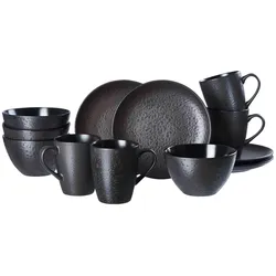 FRÜHSTÜCKS-SET Kitwe Schwarz 12-tlg.
