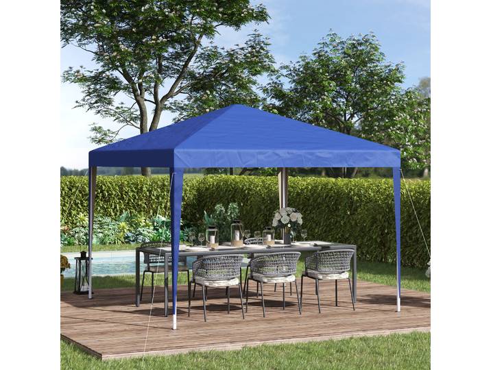Outsunny Tonnelle Pop-Up 3x3m Anti-UV Bleu