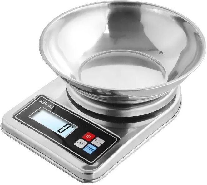 INF 5 kg/1 g Digitale Küchenwaage aus Edelstahl – Präzise Lebensmittelwaage für Haushalt und Backen