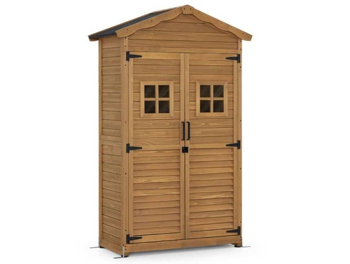M MCombo Armoire de jardin Abri de jardin en bois résistant aux intempéries Armoire à outils Outdoor 1152 (Nature)