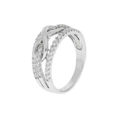 Fingerring ZEEME "Silber 925 rhodiniert mit Unendlichkeitssymbol" Gr. 17, weiß, Fingerringe, Damen, 054 (17,2), Silber 925 (Sterlingsilber), Fingerring