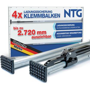 NTG Rundsperrbalken LS8089, Klemmbalken, Aluminium, universell, von 235 - 272 cm, 4 Stück