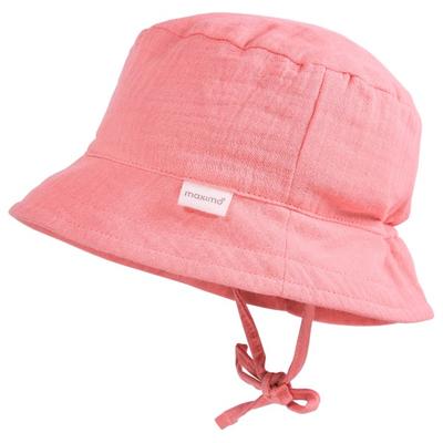 maximo - Baby's Hütchen Bindeband Musselinstoff Futter - Hut Gr 43 cm rosa