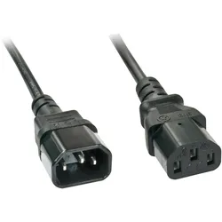 Lindy 30332 Stromkabel Schwarz 3 m C13-Koppler C14-Koppler