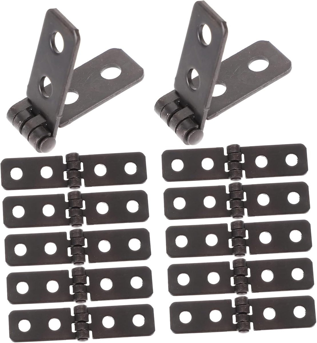 12 stuks Mini Vouwscharnieren voor meubels in zwart antiek design
