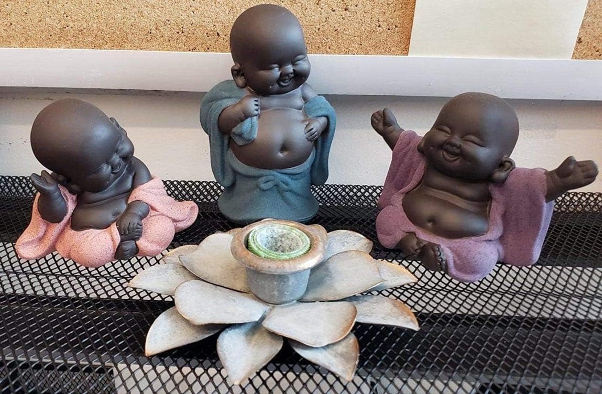 Handgemaakt Keramisch Baby Boeddha Beeldje Monnik Decoratie Ornament Hoogte: 9 cm